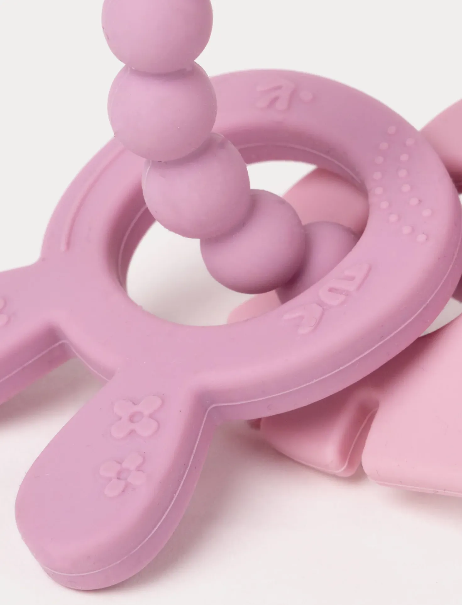 Bitring i silikon & trä, Rosa