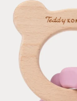 Bitring i silikon & trä, Rosa