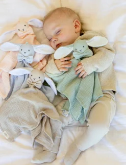 Diinglisar, Snuttefilt, Muslin, Kanin, Greige